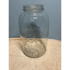 Vintage 3 gallon Glass Jar Mason's Patent Nov 30th, 1858 Eagle & Stars